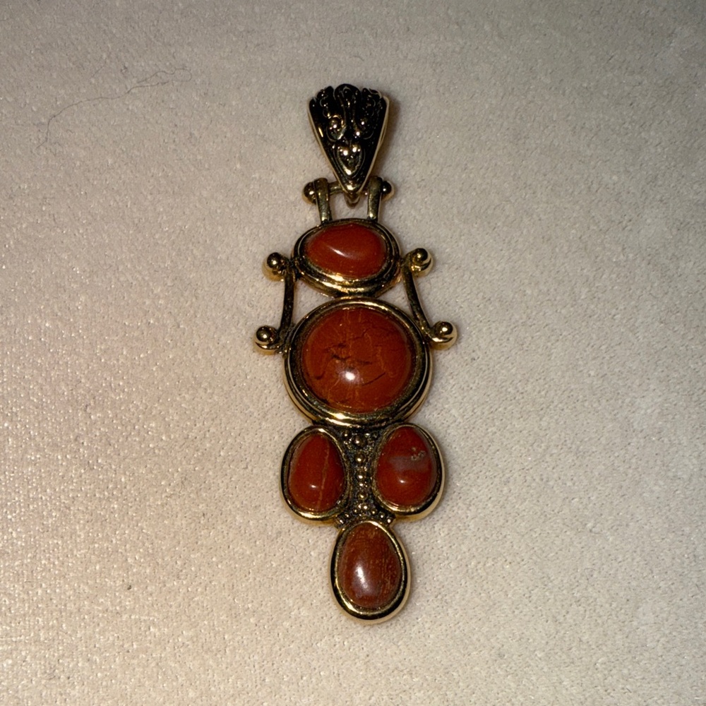 Lia Sophia Elegant Gold and Orange Pendant